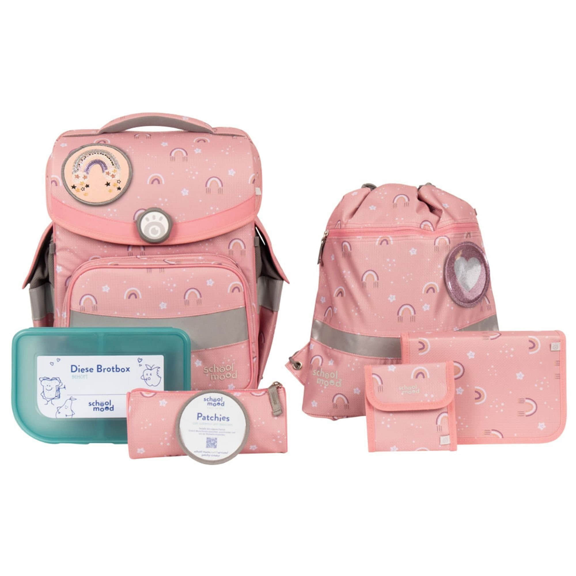 Rucksäcke SCHOOL-MOODu00AE SCHOOL-MOOD® Timeless School Backpack Set (7-Piece) - Recycled Materials rainbow
