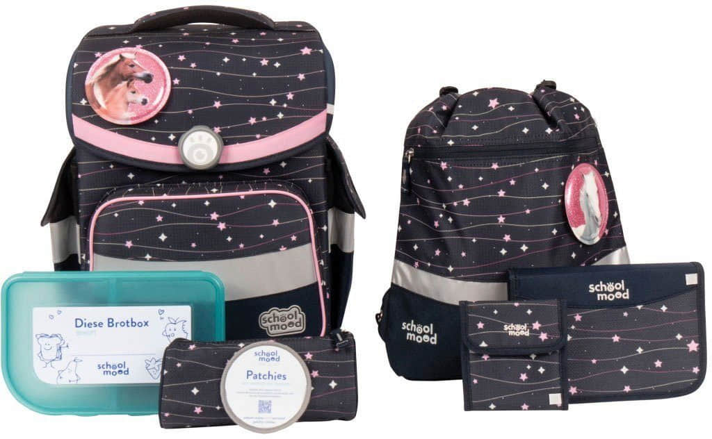 SCHOOL-MOOD® Timeless School Backpack Set (7-Piece) - Recycled Materials ella Spielzeug SCHOOL-MOODu00AE