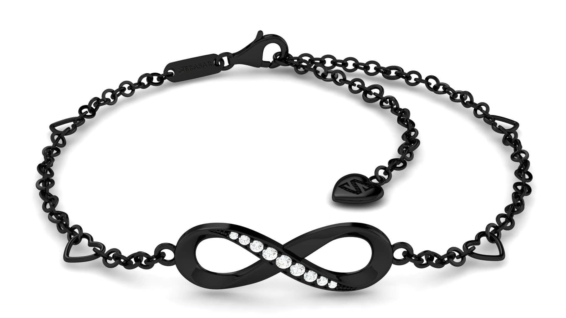 myToys SERASAR SERASAR Sterling Silver Infinity Anklet - Elegant & Symbolic Jewelry Schwarz