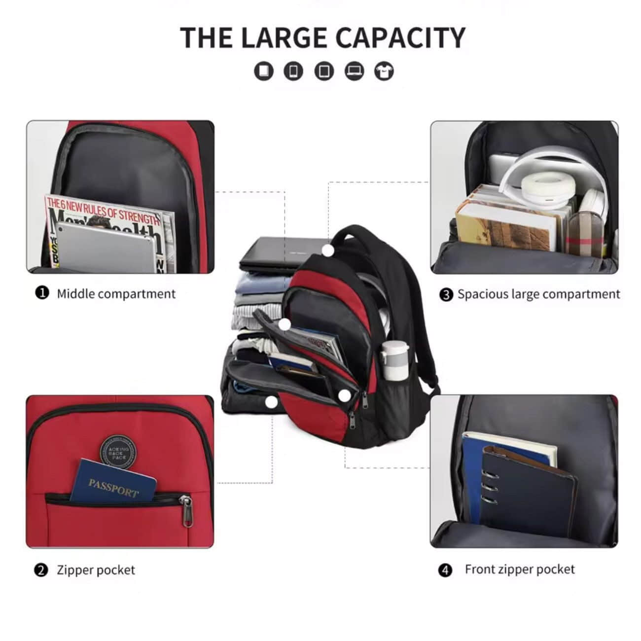 SHG Freizeitrucksack: Stylish & Versatile Backpack for Travel, School & Work Accessoires & Taschen SHG