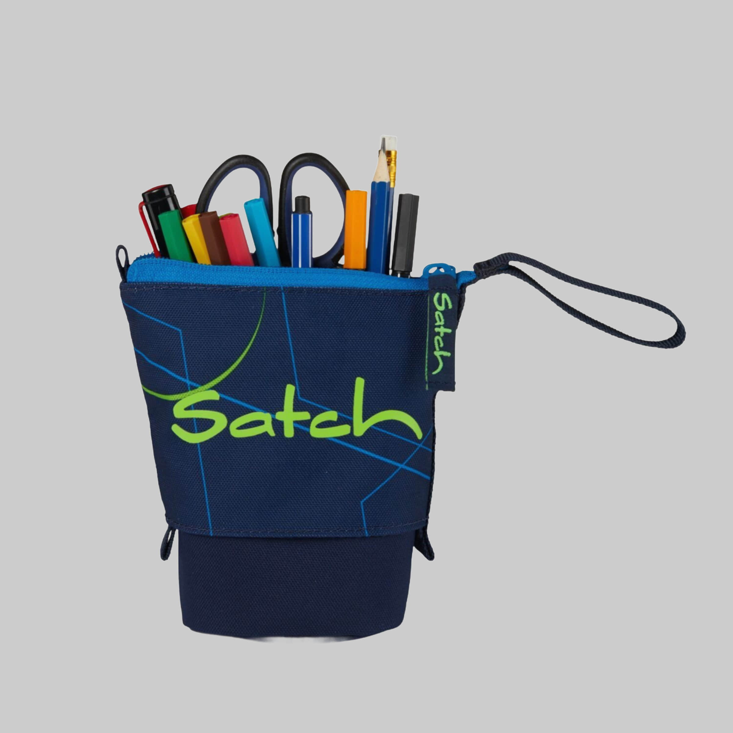 Satch Pencil Slider - Recycled Polyester, Slide-Down Design Blue Tech Ausstattung & Pflege Satch
