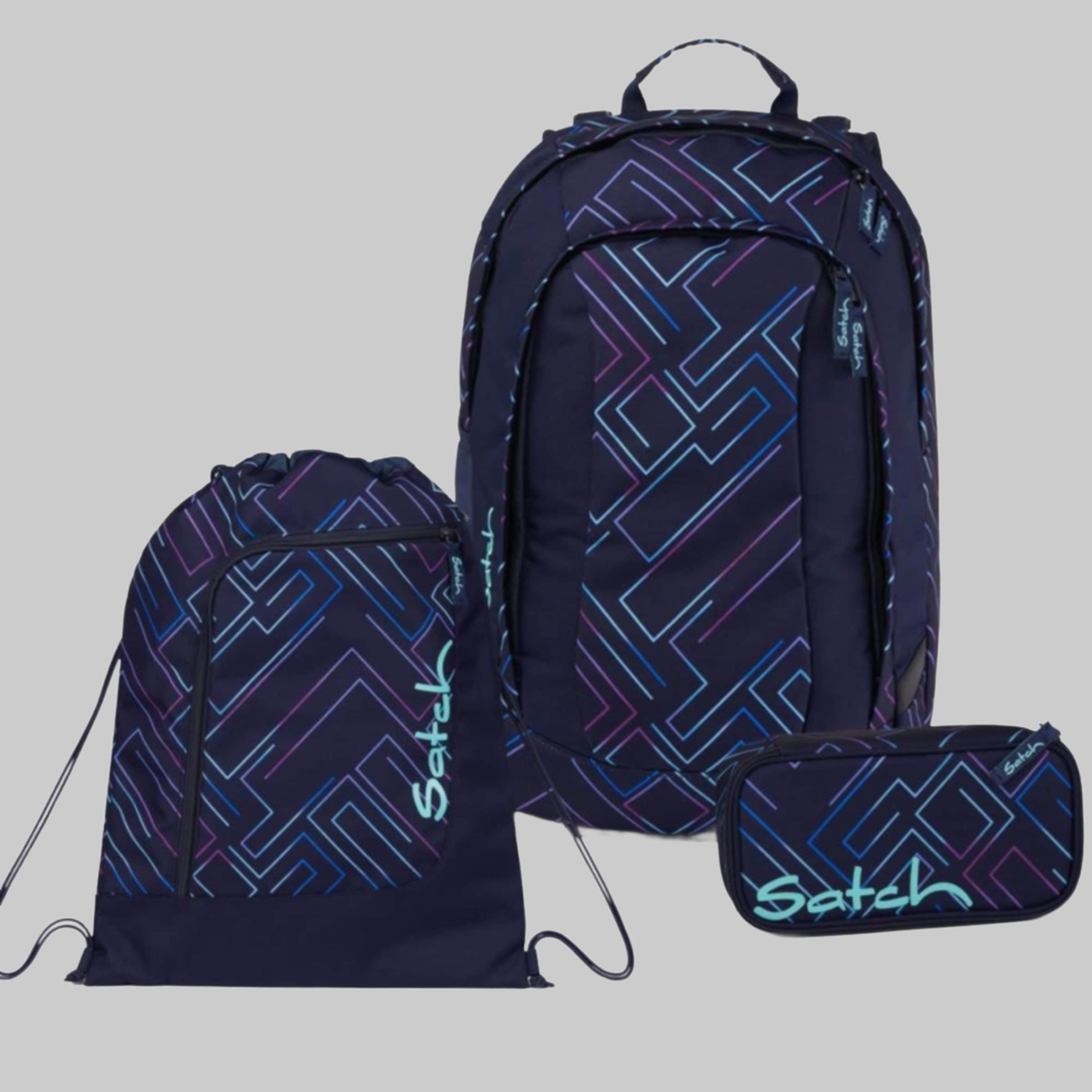 Startseite Satch Satch Schulrucksack Air (3tlg., inkl. Schlamperbox und Sportbeutel) Purple Laser