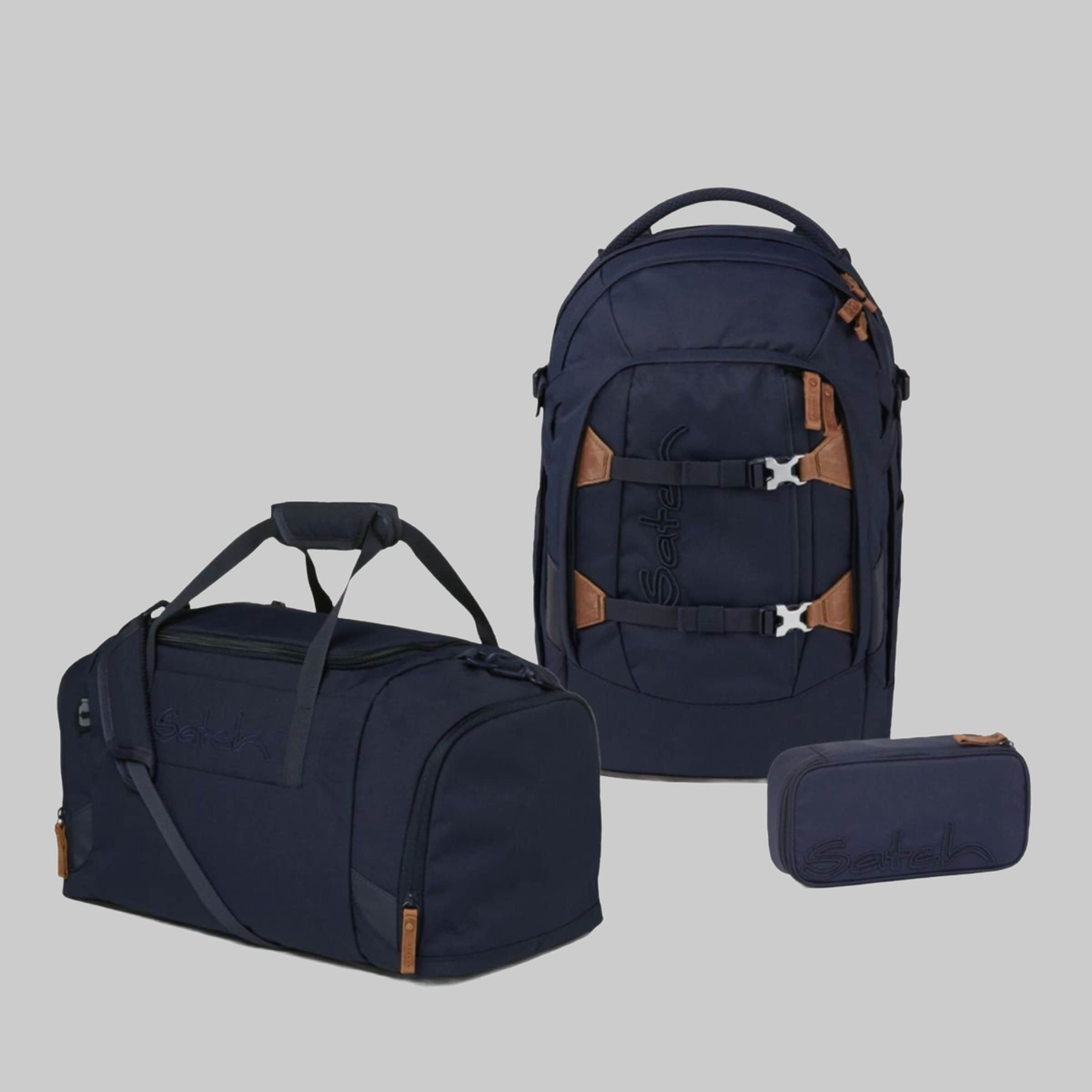 Satch Schulrucksack Pack (3tlg., inkl. Schlamperbox und Sporttasche) Nordic Blue Satch Spielzeug