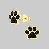 Schmuck23 Sterling Silver Cat & Paw Earrings for Kids - 925 Silver Schwarz myToys schmuck23