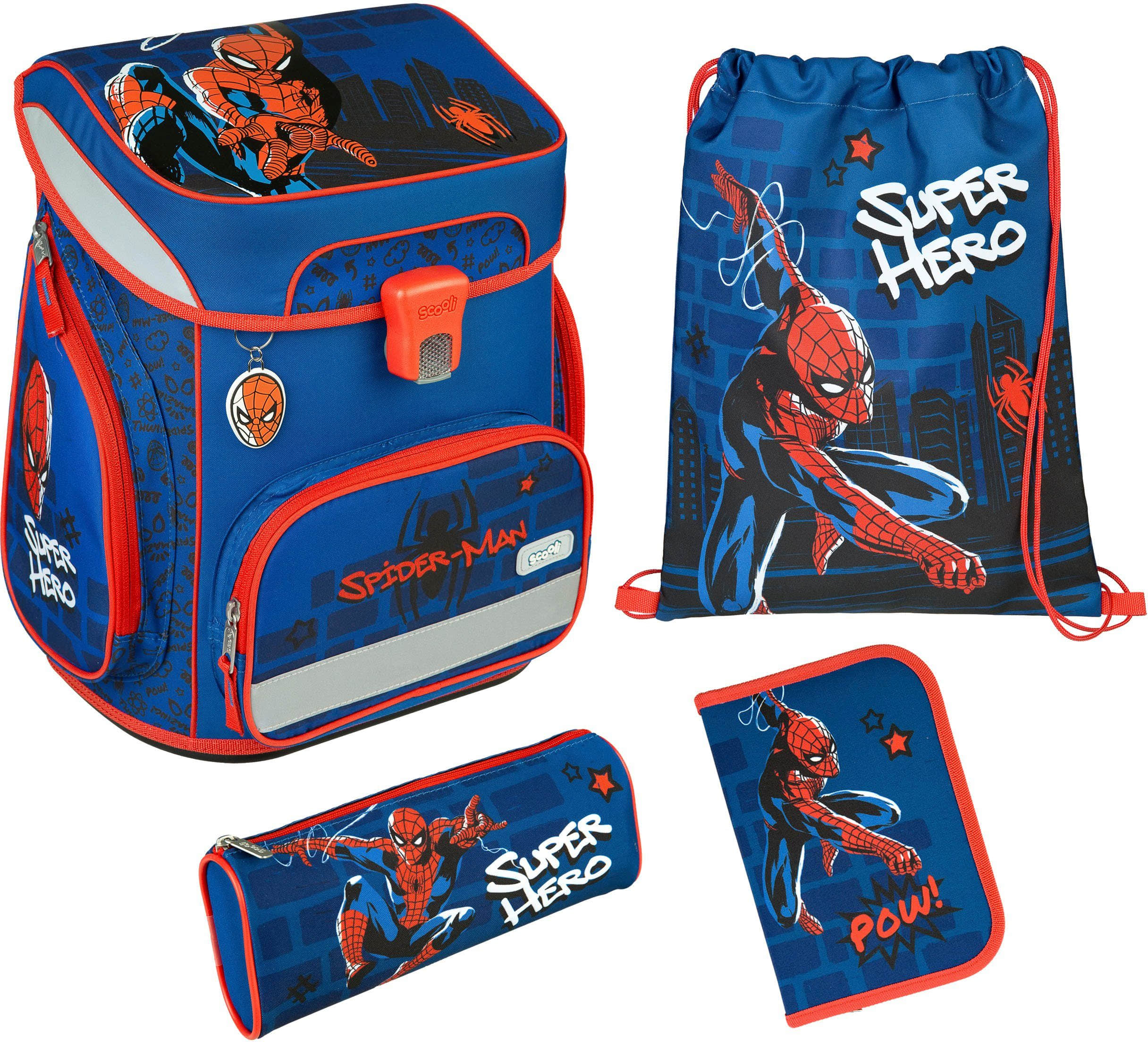 Scooli Scooli EasyFit Schulranzen-Set Dreamland (5-tlg) Spider Man Spielzeug