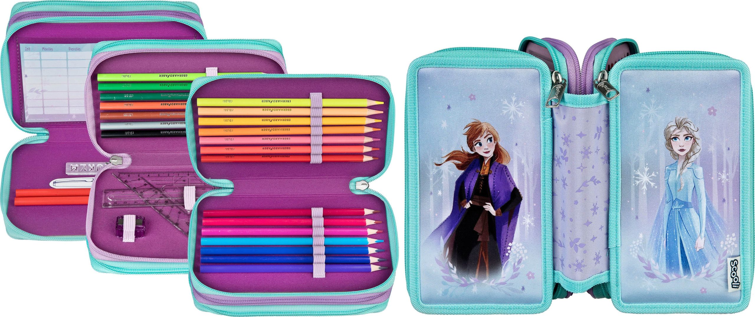 Scooli Frozen Triple Decker Pencil Case with Faber-Castell Supplies Ausstattung & Pflege Scooli