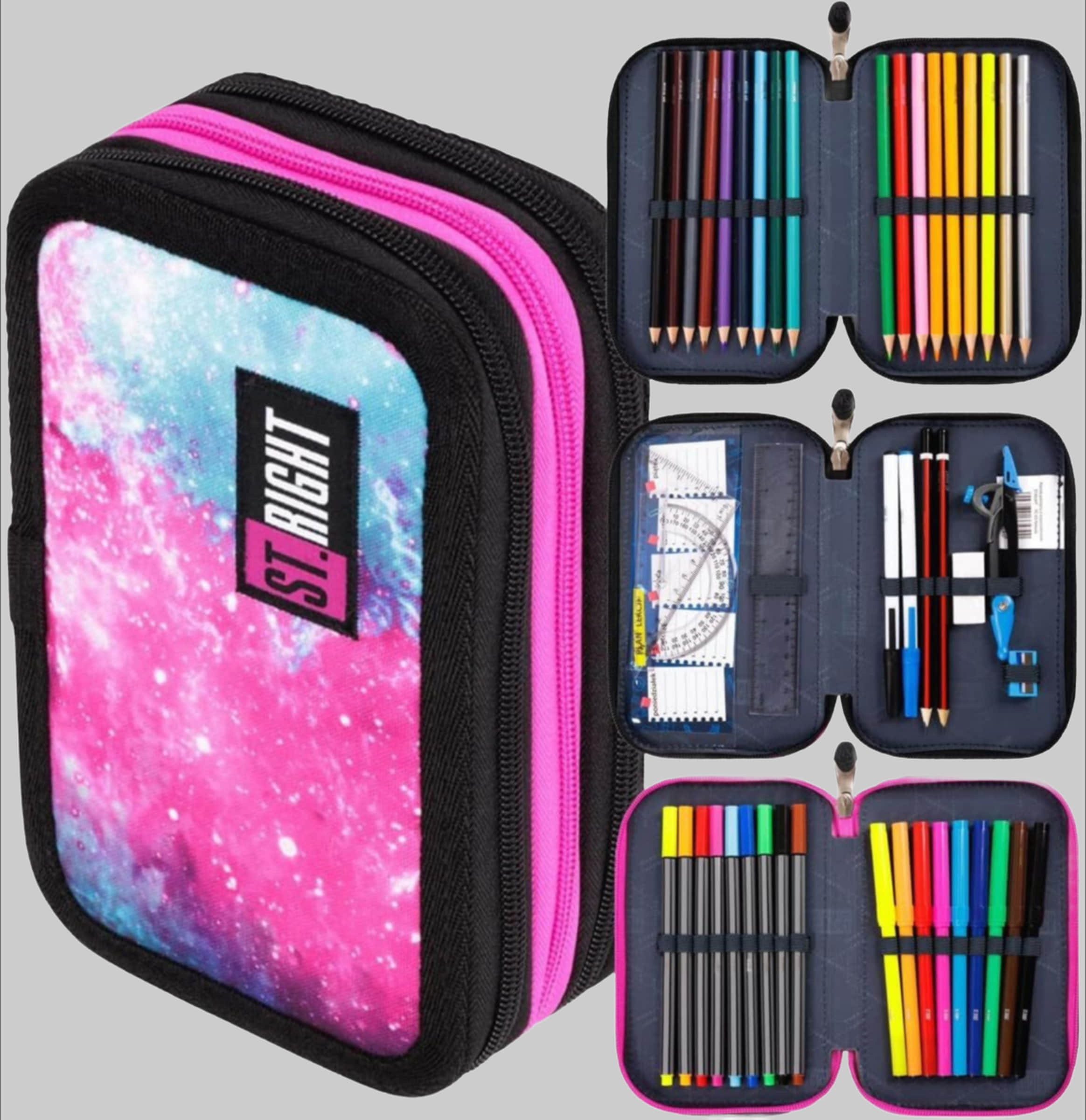 St.Right St. Right XXL Pencil Case/Pencil Pouch 46-Piece Set Nebula St.Right Ausstattung & Pflege