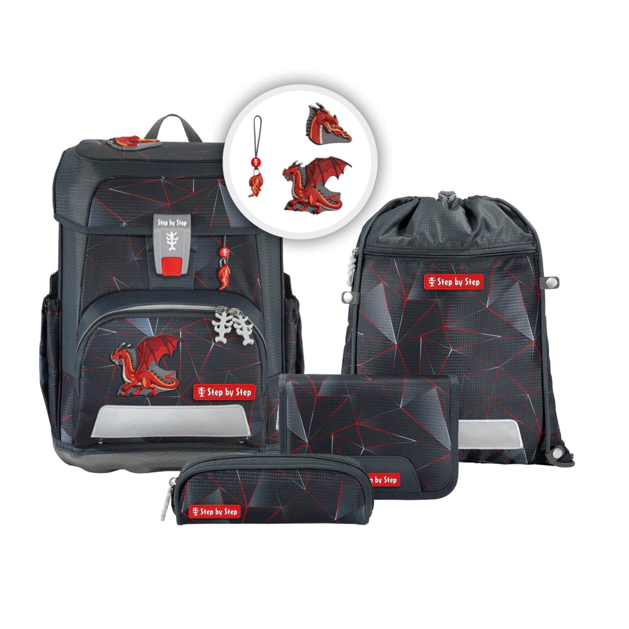 Step by Step Spielzeug Step by Step CLOUD School Backpack Set, 5-Piece (5-tlg) Dragon Drako