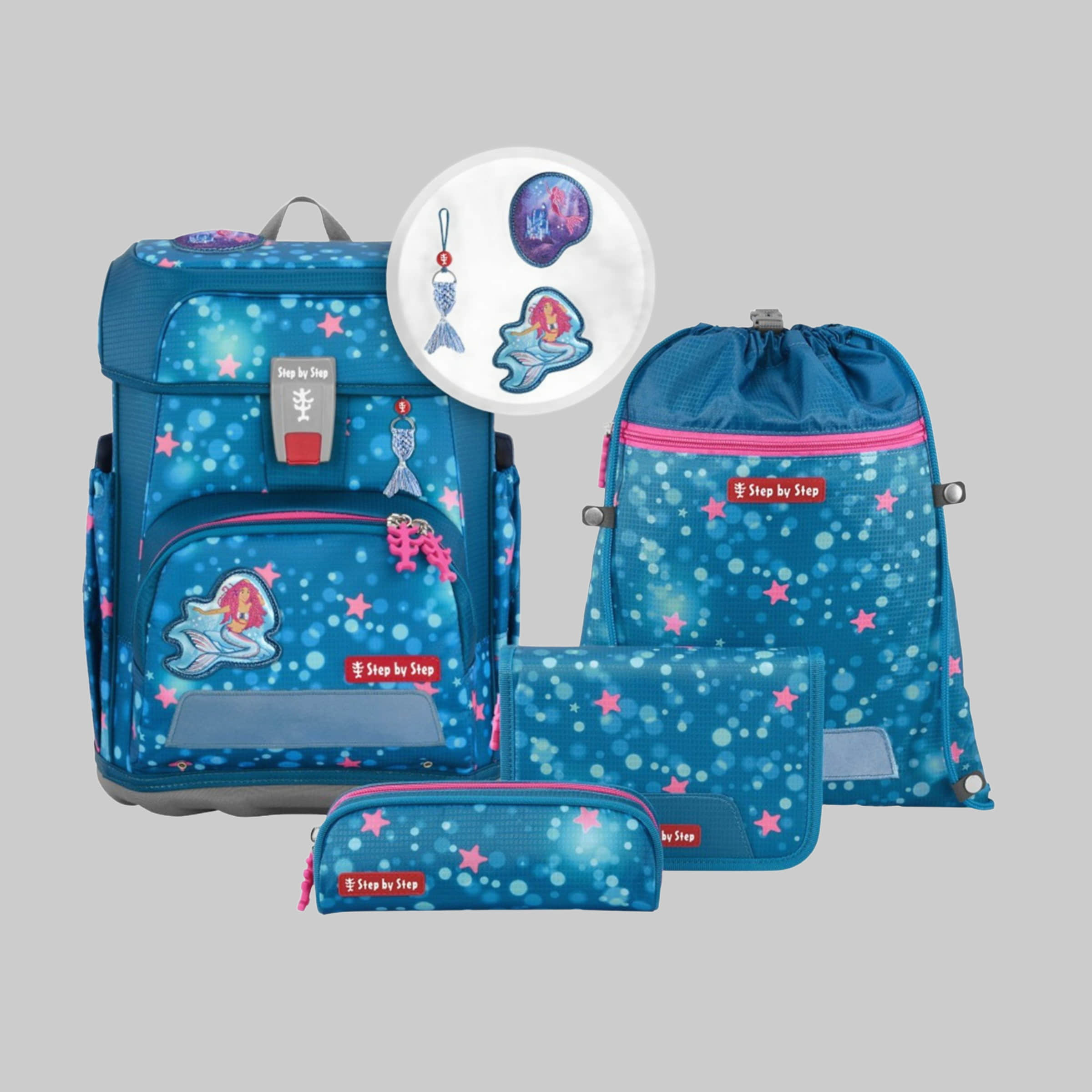Step by Step CLOUD School Backpack Set, 5-Piece (5-tlg) Mermaid Lola Spielzeug Step by Step