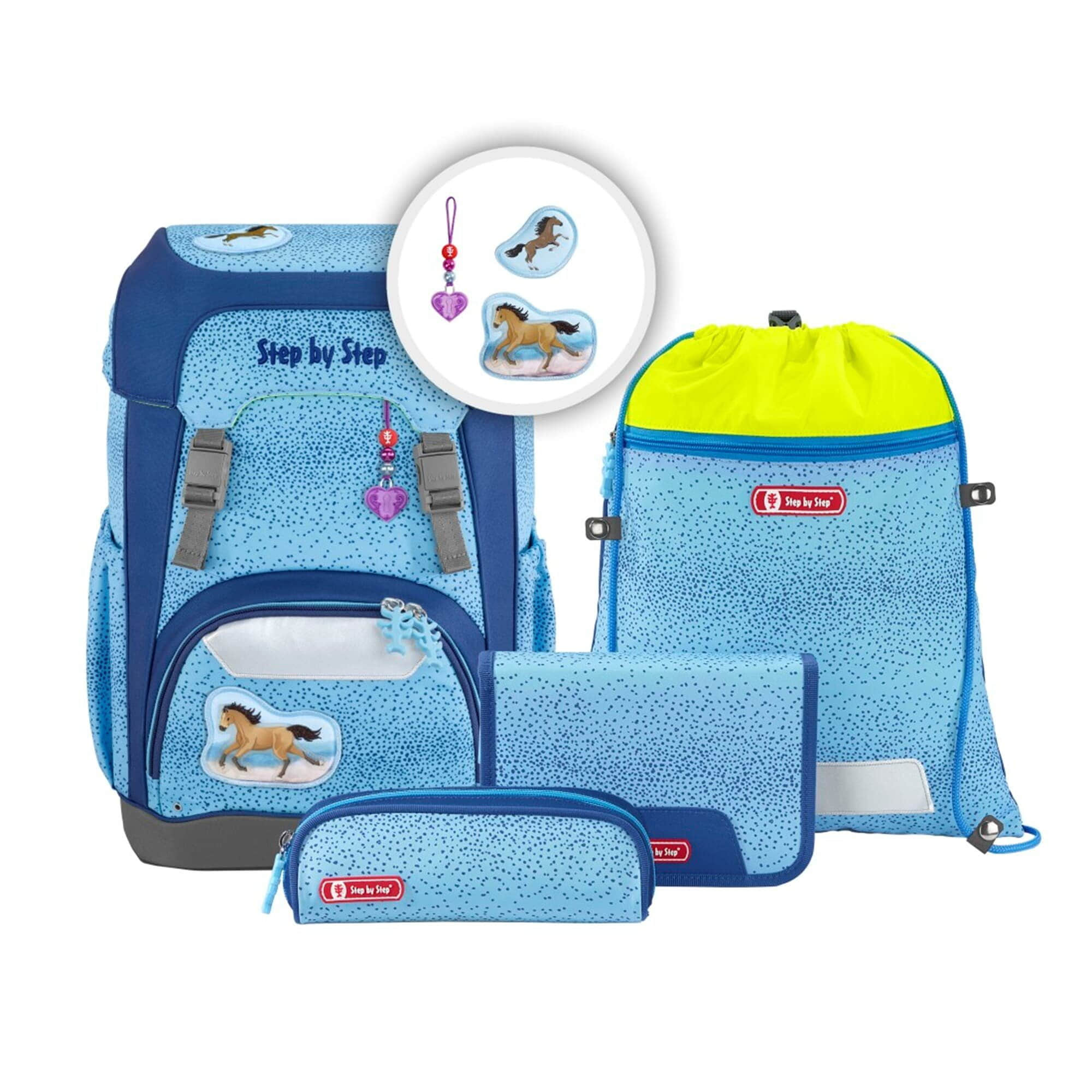 Step by Step Giant School Bag Set, 5-Piece (Backpack, Pencil Case, Sport Bag) Wild Horse Step by Step Spielzeug