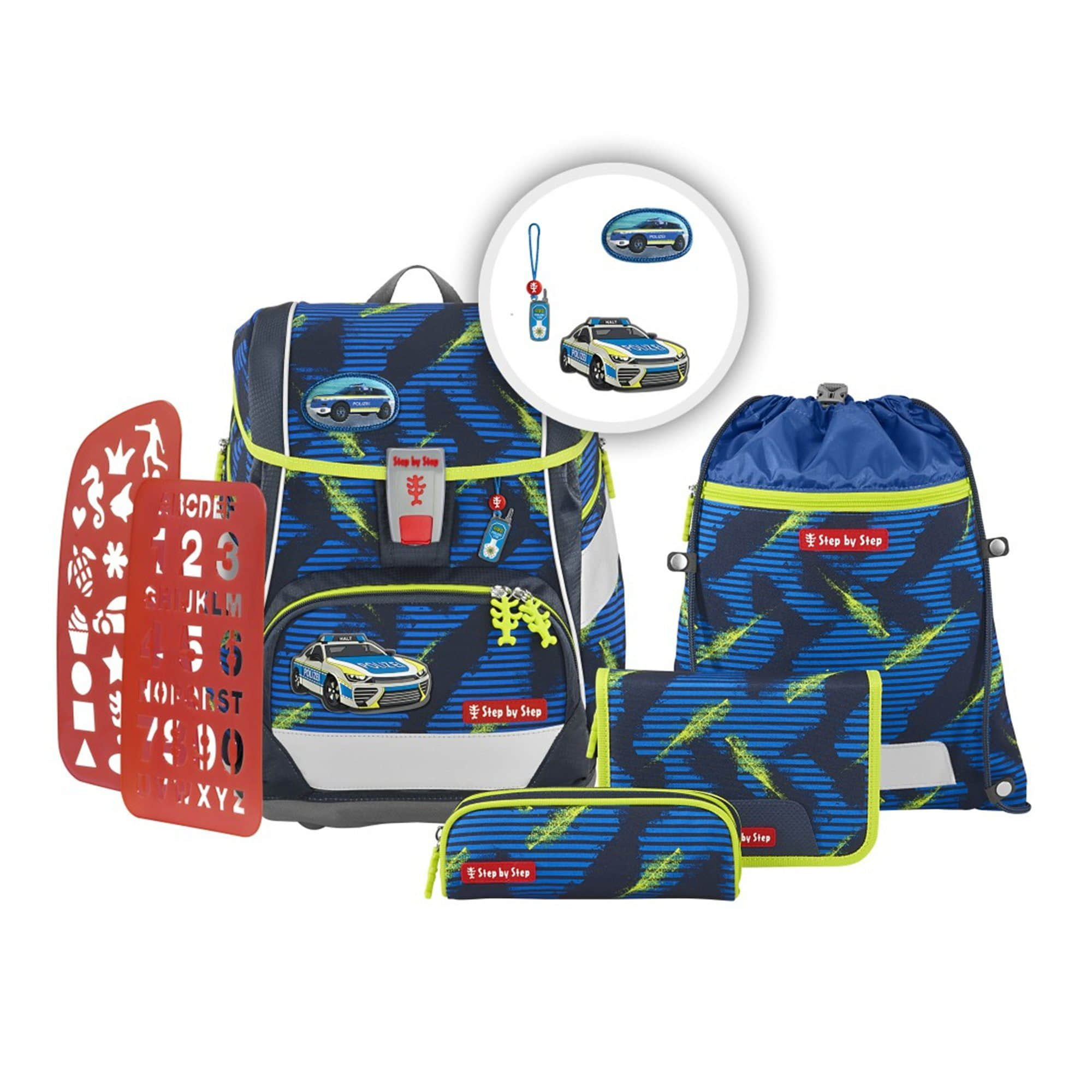 Step by Step Step by Step Schulranzen 2IN1 PLUS, 6-teilig (5-tlg) Police Car Spielzeug