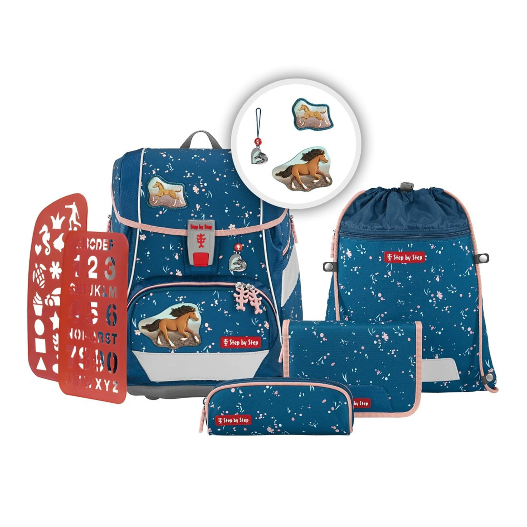 Spielzeug Step by Step Step by Step Schulranzen 2IN1 PLUS, 6-teilig (5-tlg) Wild Horse