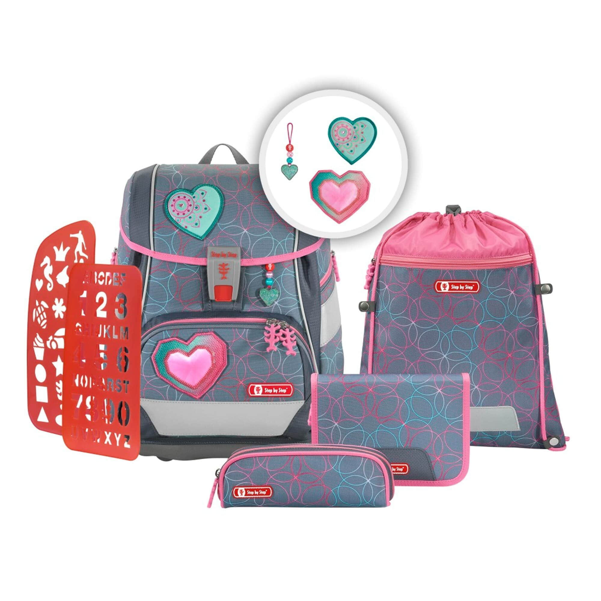 Step by Step Step by Step Schulranzen 2IN1 PLUS, 6-teilig (5-tlg) Glitter He Spielzeug