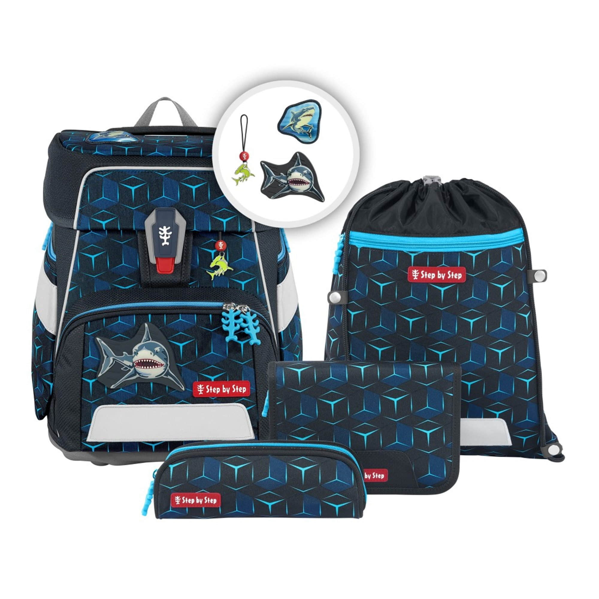 Spielzeug Step by Step Step by Step Schulranzen SPACE, 5-teilig (5-tlg) Shark Dexter