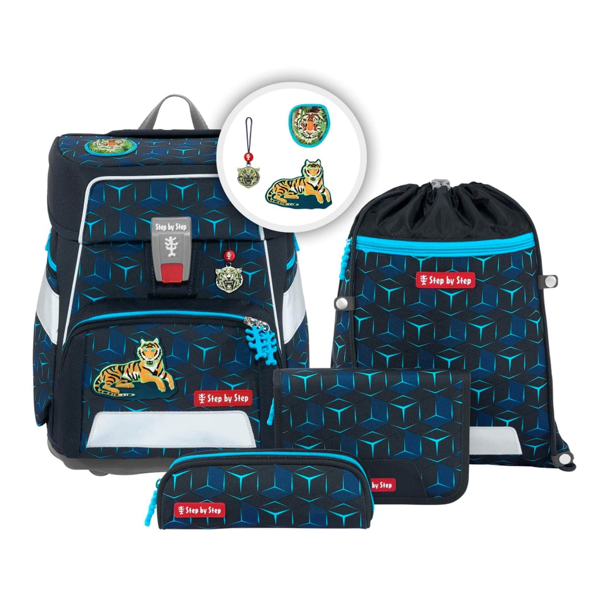 Step by Step Schulranzen SPACE, 5-teilig (5-tlg) Tiger Nigh Step by Step Spielzeug