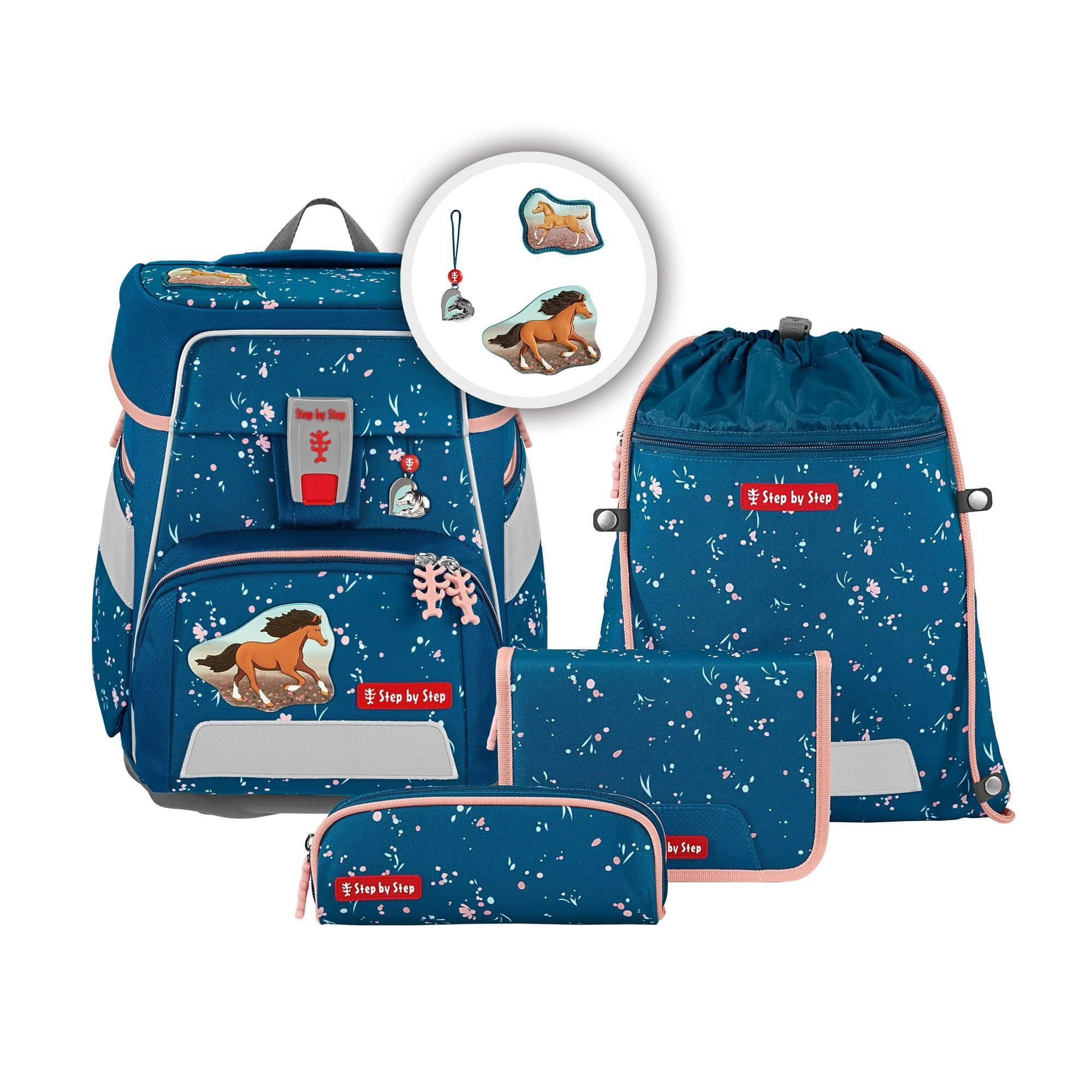 Step by Step Space School Bag Set (5-Piece) - Grows with Your Child! Wild Horse Step by Step Rucksäcke