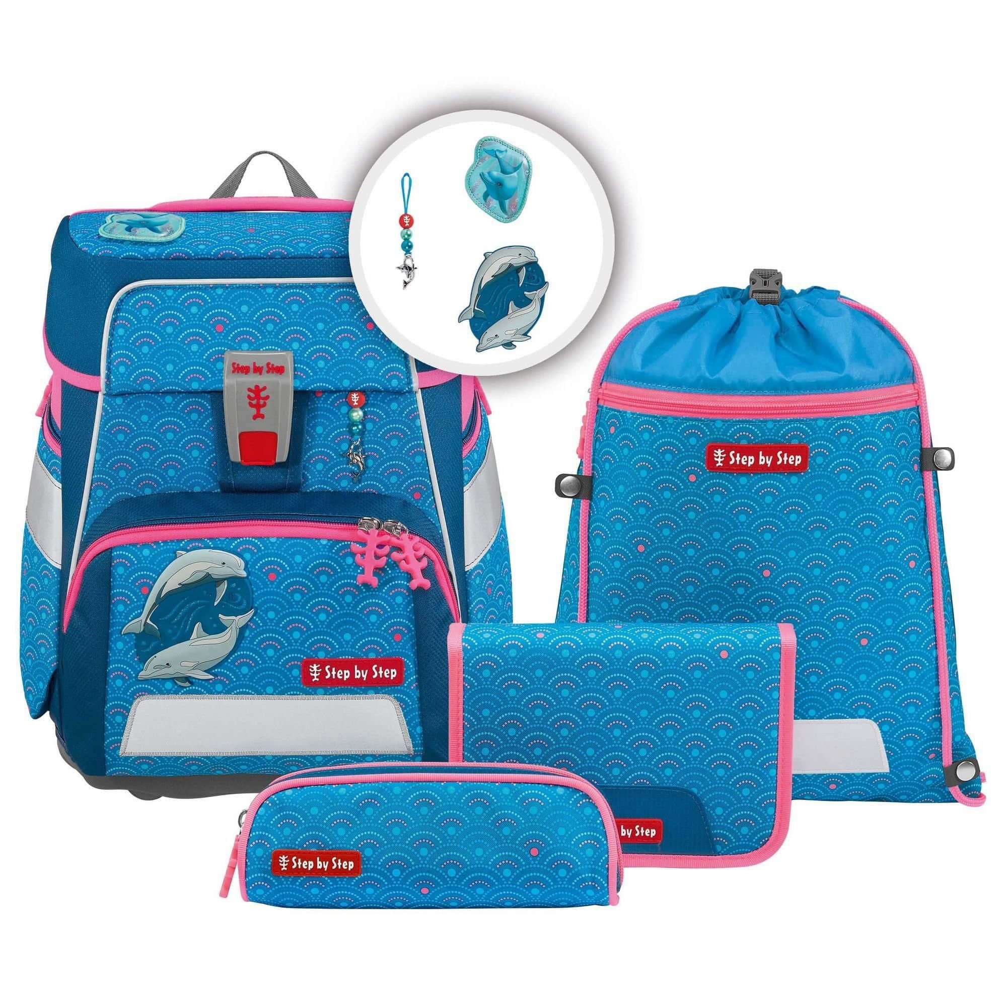 Step by Step Spielzeug Step by Step Space School Bag Set (5-Piece) - Grows with Your Child! Dolphin Pi