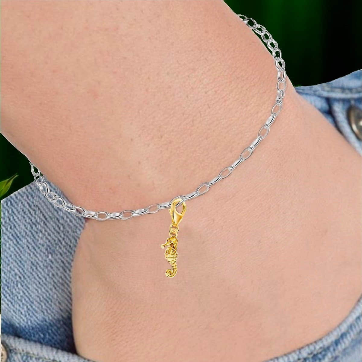 Goldene Hufeisen Sterling Silver Charm - Music & Dance Theme - 925 Silver Bracelet/Necklace Accent gold myToys