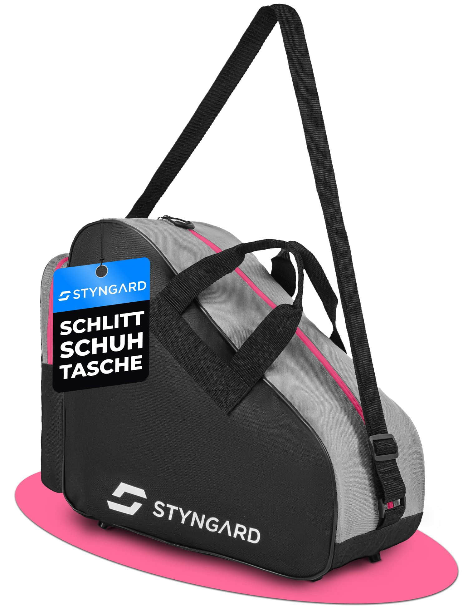 Sportaccessoires Styngard Styngard Montreal Sport Bag - Ice Skate & Inline Skate Bag | Men & Women Schwarz-Pink