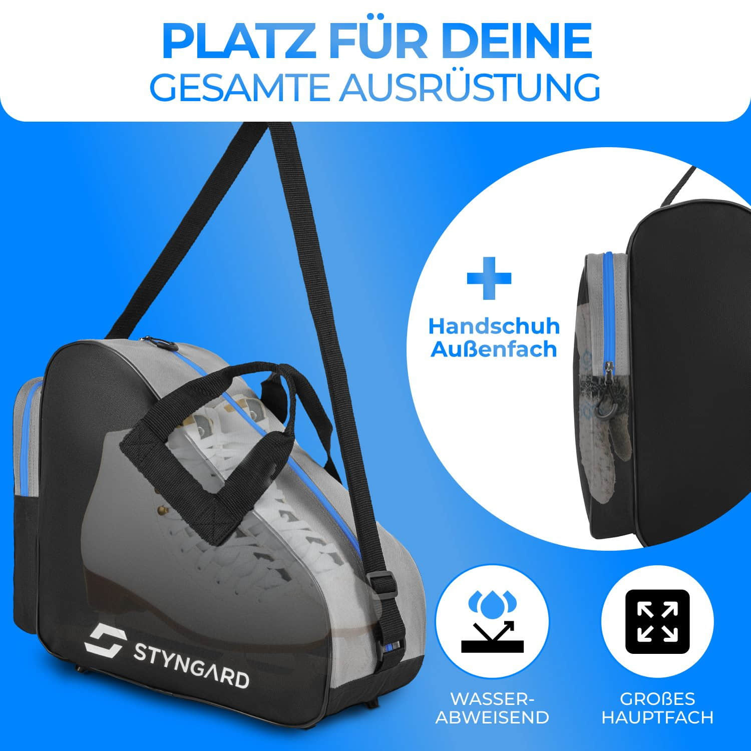 Styngard Styngard Montreal Sport Bag - Ice Skate & Inline Skate Bag | Men & Women Schwarz-Blau Sportaccessoires