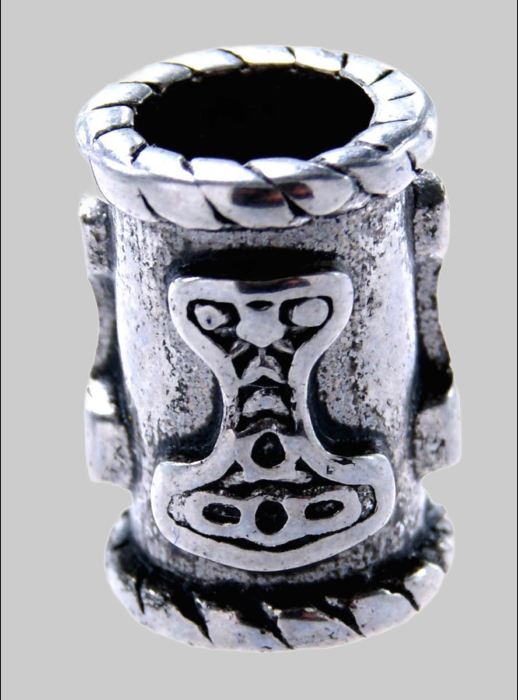 Kiss of Leather Thorshammer Bartperle - Viking Mjölnir Stainless Steel Beard Hair Jewelry myToys