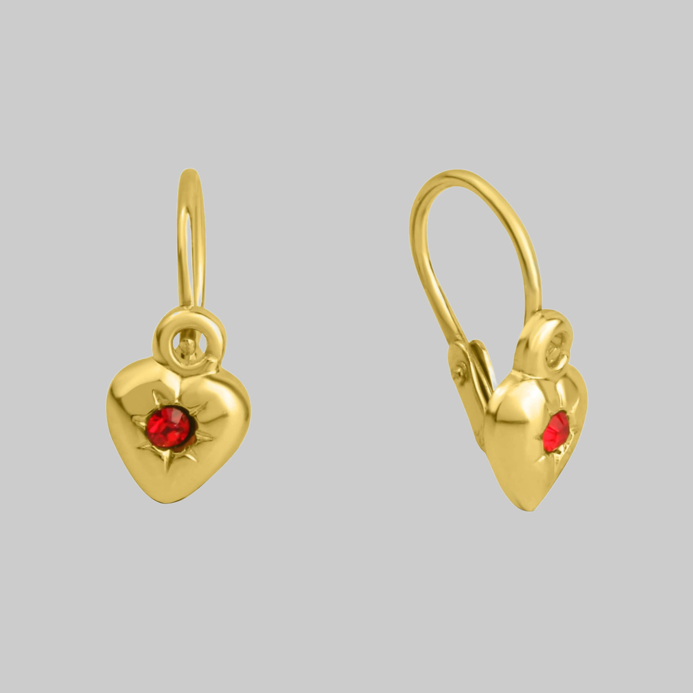 ZeeMe Kids Gold Heart Earrings - 333 Gold Cubic Zirconia myToys Zeeme