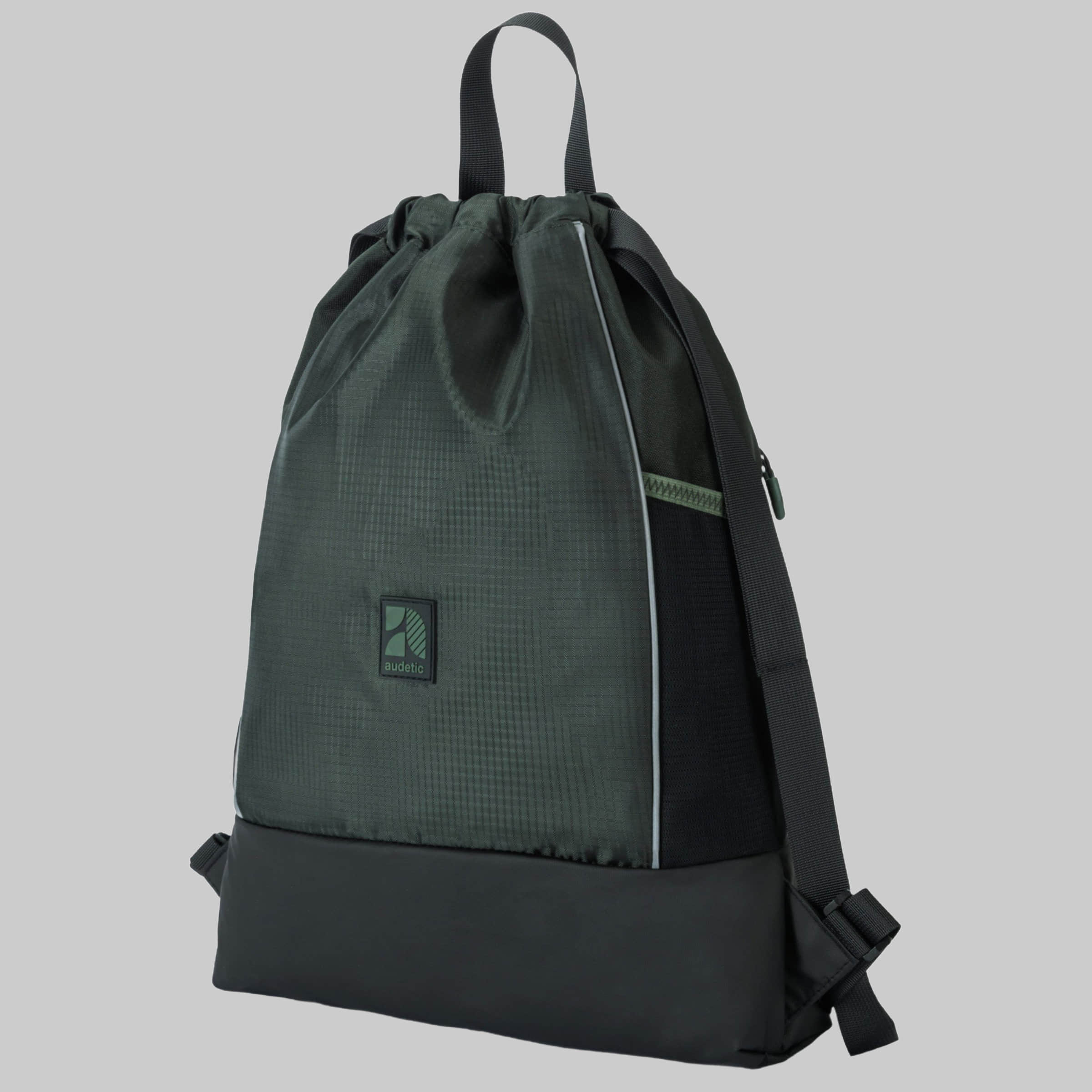 audetic Turnbeutel FIT: Recycled Gym Bag for Kids, Teens & Adults Dunkel Oliv Spielzeug Audetic