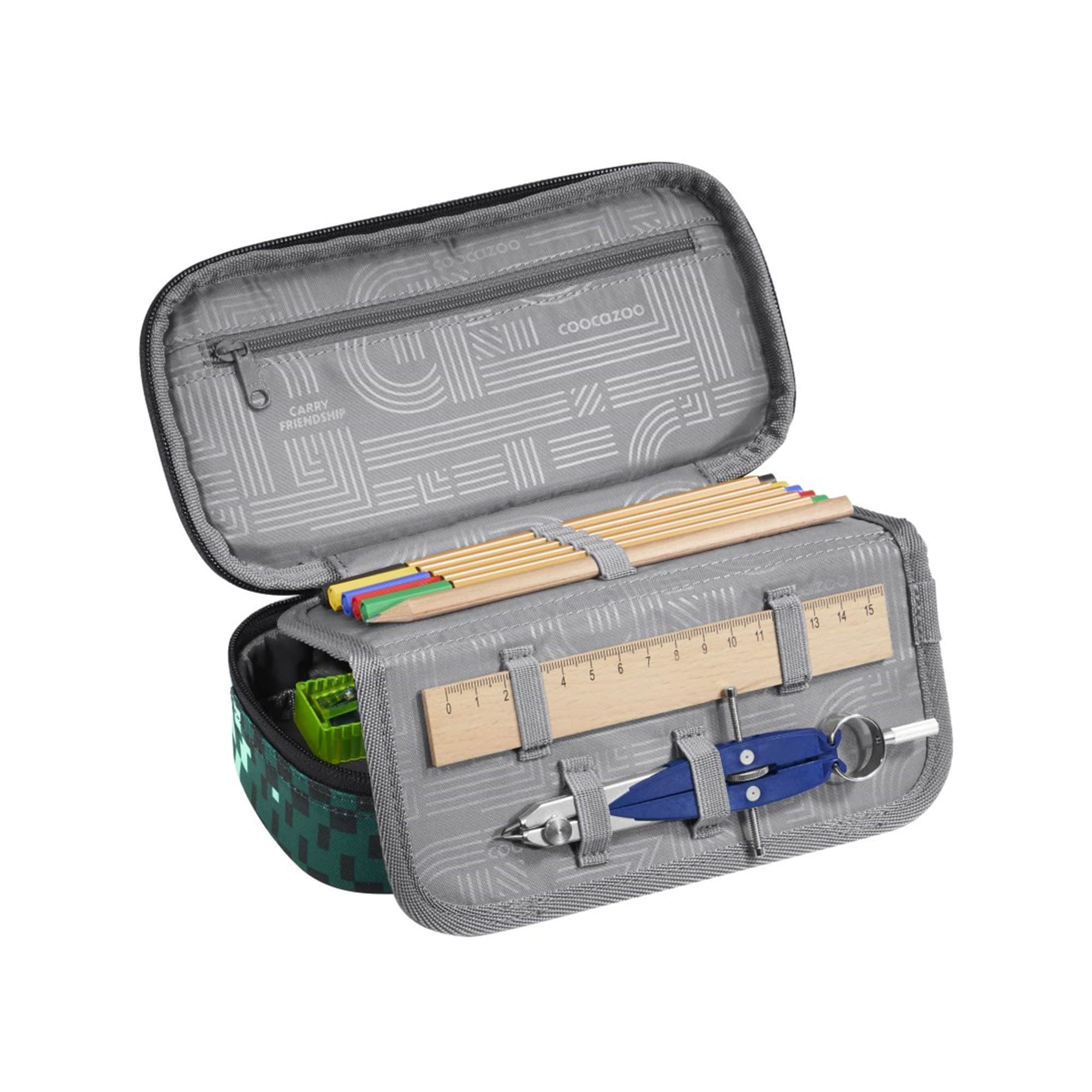 coocazoo coocazoo Pencil Case - Organizer, 1-Compartment Pixel Blox Ausstattung & Pflege