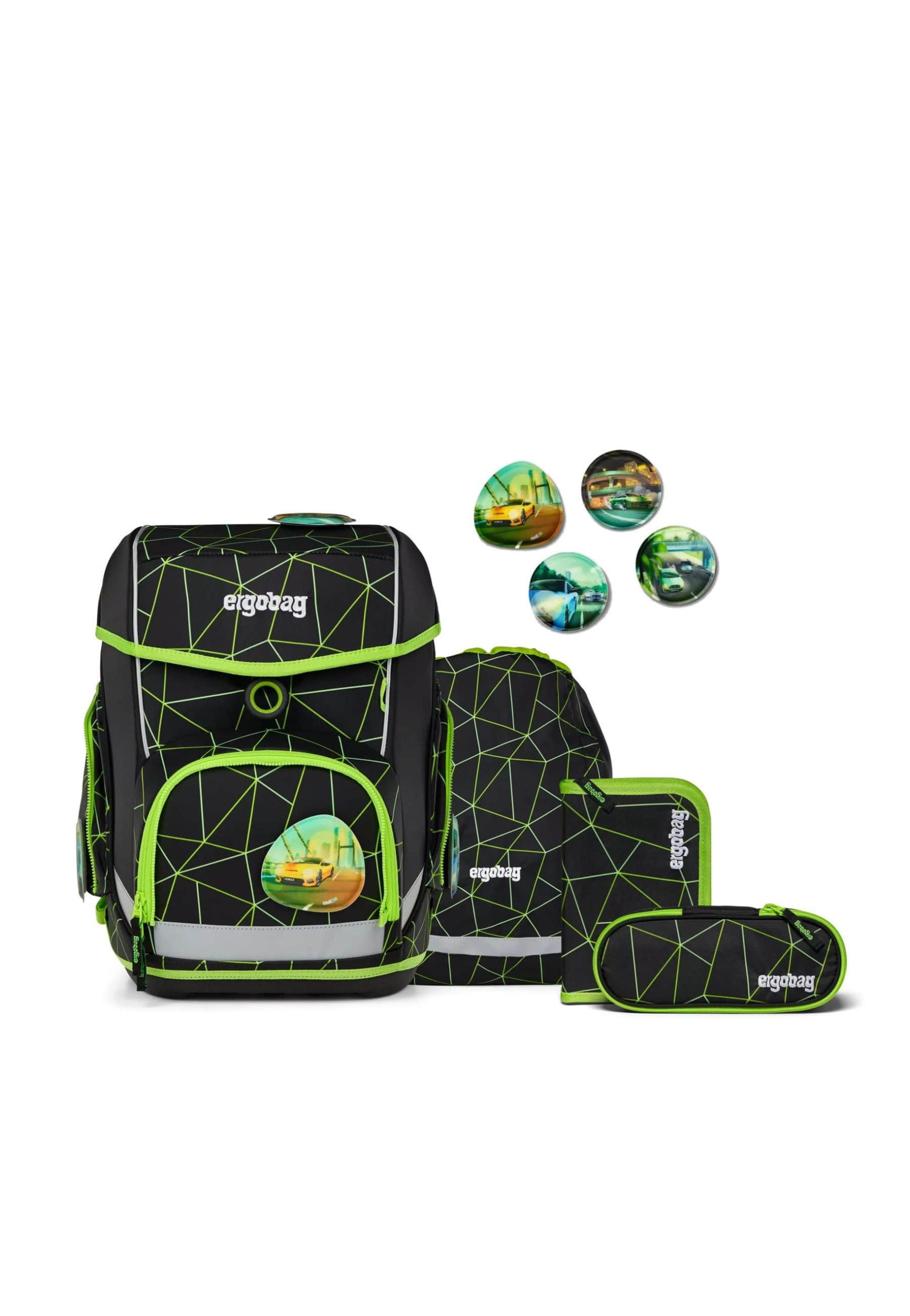 ergoag cubo School Backpack Set (5-piece, cubo Set) CyBär Race Spielzeug ergobag