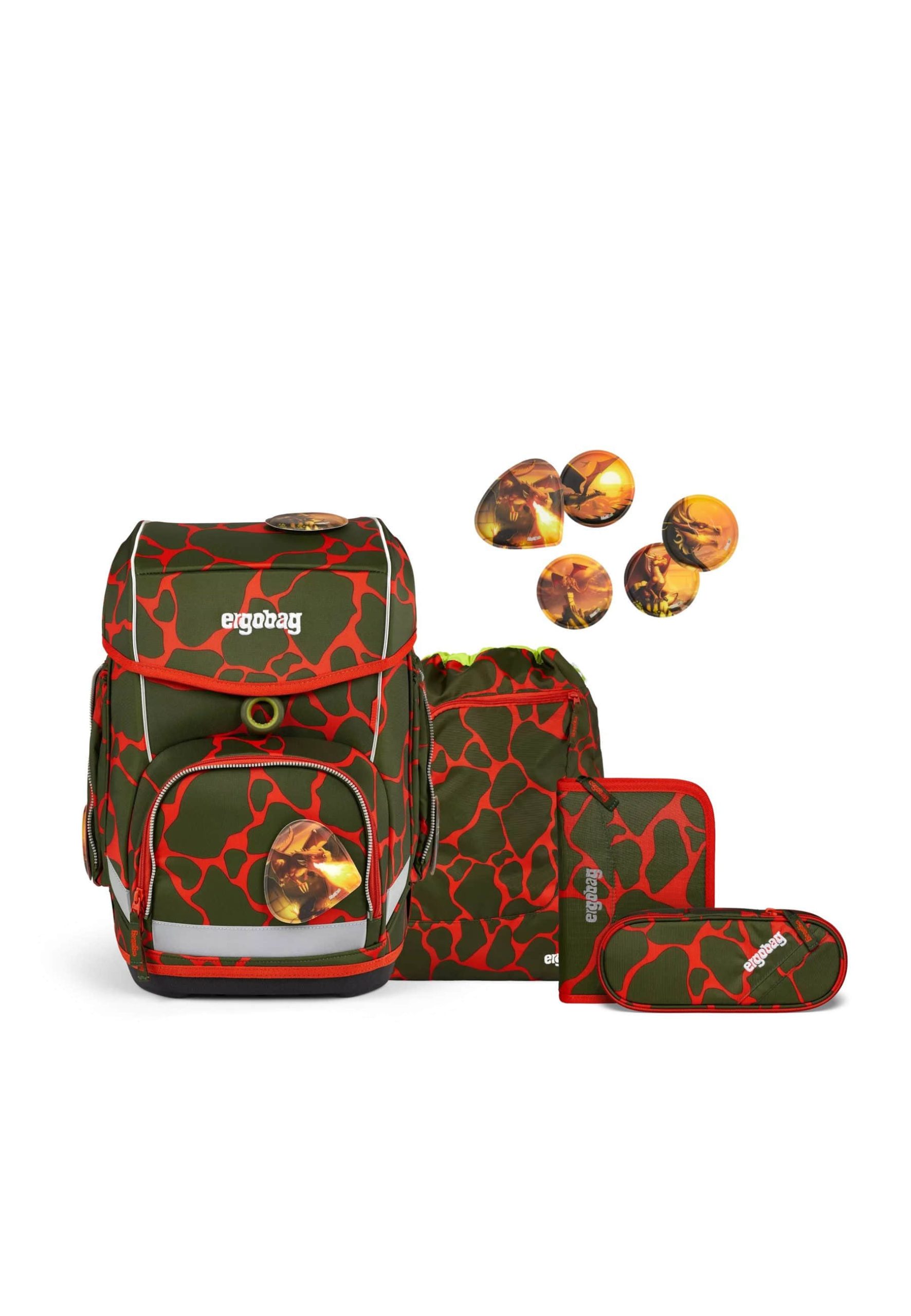 ergobag Rucksäcke ergobag cubo School Backpack Set (5-Piece) FeuerspeiB