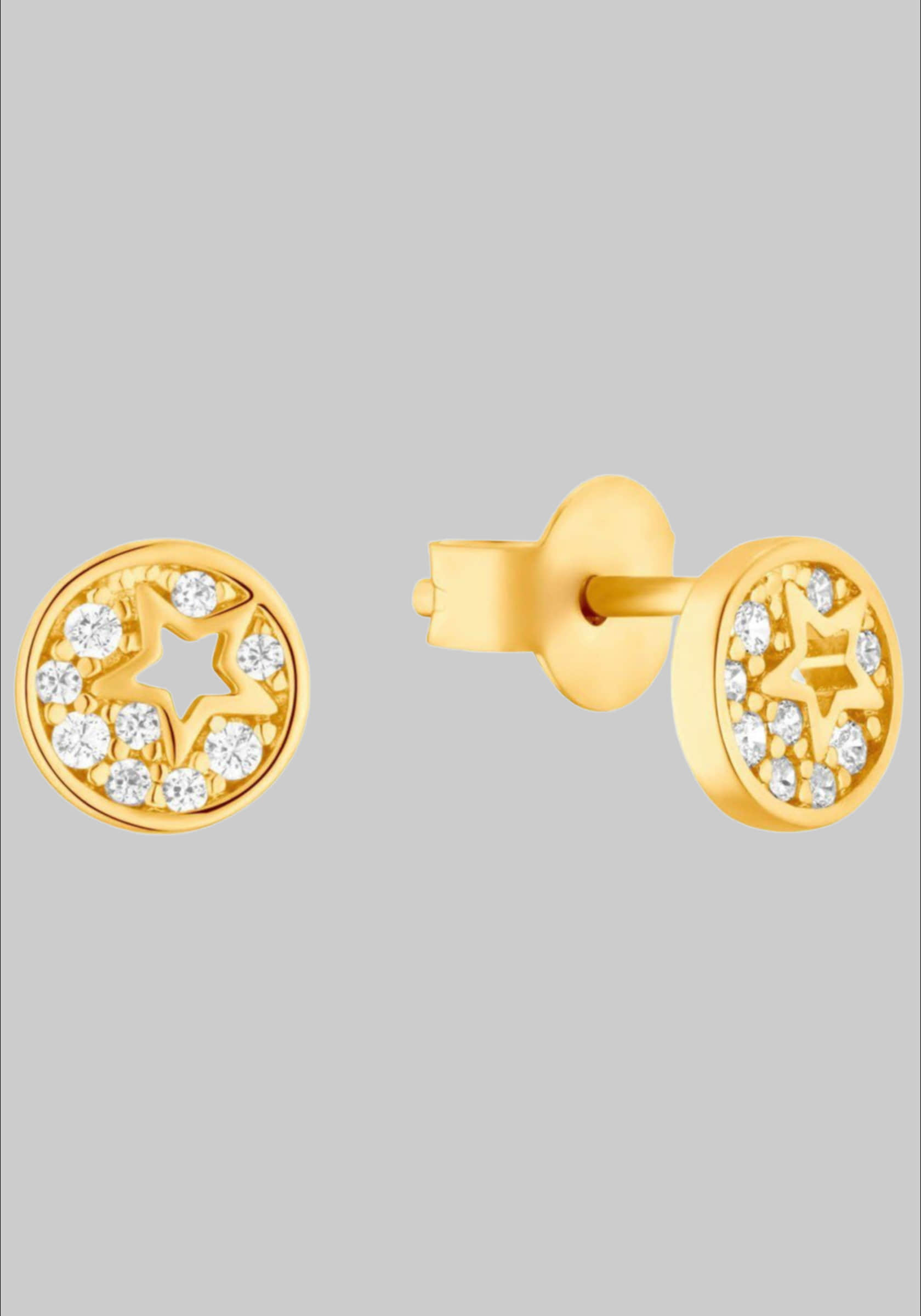 s.Oliver Junior Paar Ohrstecker Sterne, 2036457, 2036458, mit Zirkonia (synth) gelbgoldfa s.Oliver Junior myToys