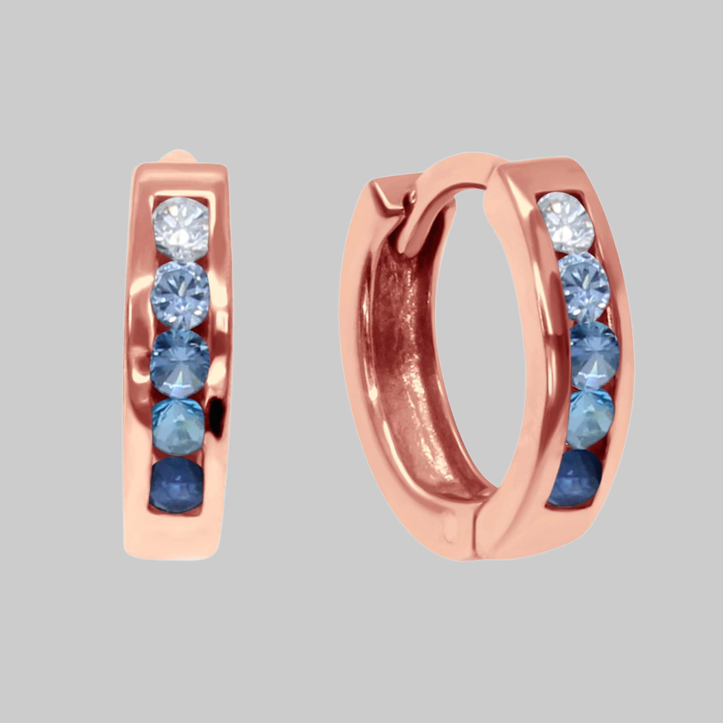 schmuck23 myToys schmuck23 Klappcreolen Ohrringe Creolen 925 Silber Damen Kinder Mädchen Rosgold/Bl
