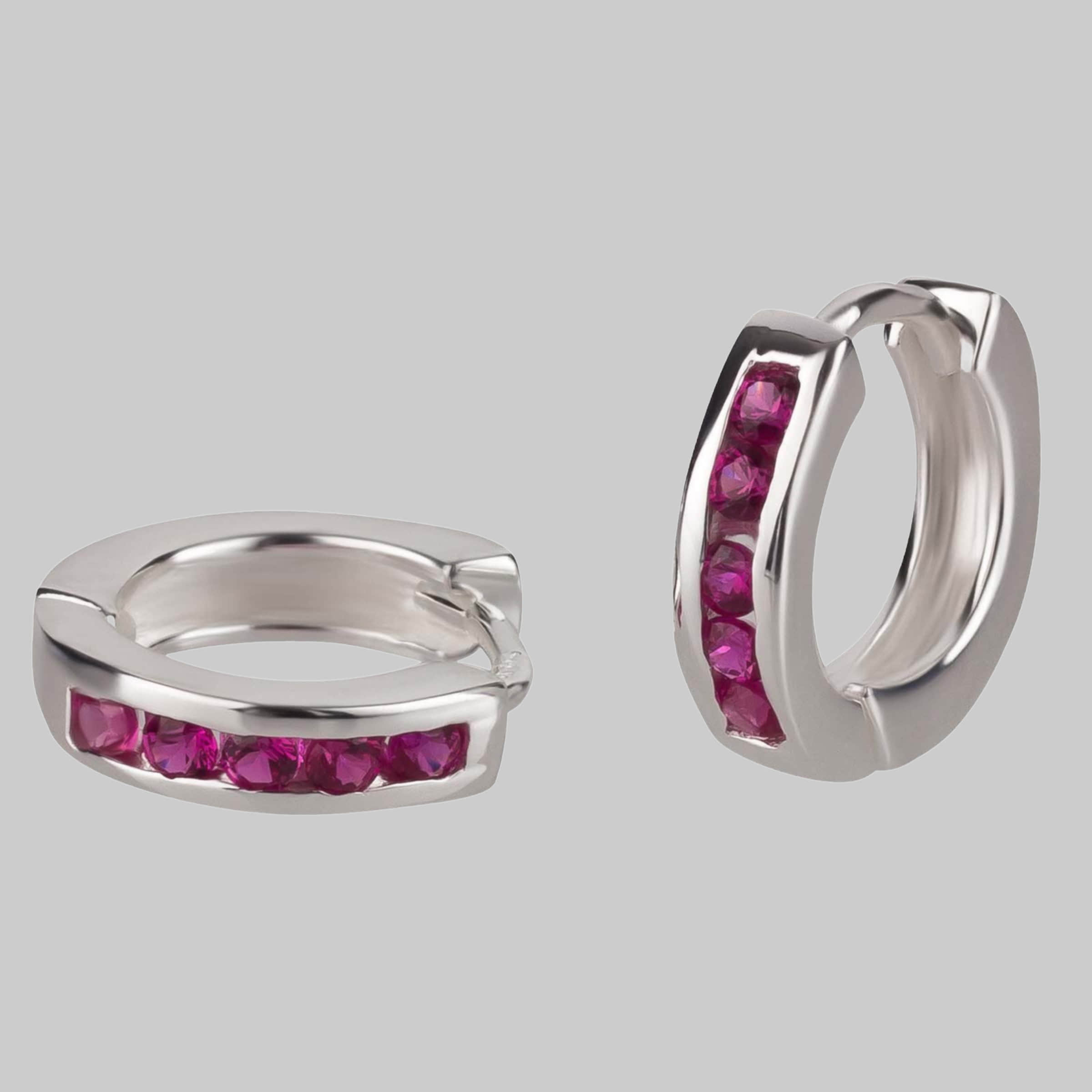 schmuck23 schmuck23 Klappcreolen Ohrringe Creolen 925 Silber Damen Kinder Mädchen Silber/Pink myToys