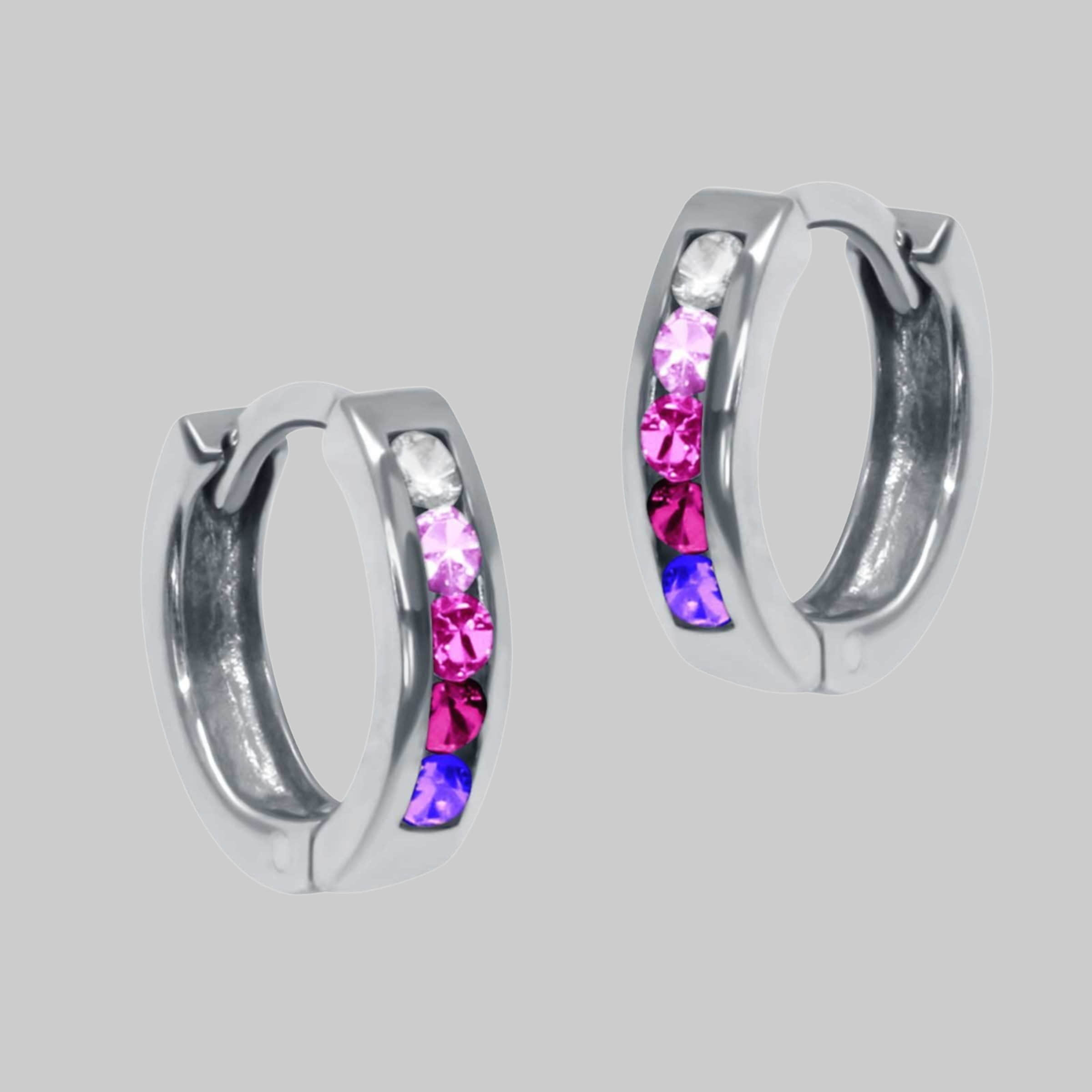 schmuck23 Klappcreolen Ohrringe Creolen 925 Silber Damen Kinder Mädchen Silber/Pin schmuck23 myToys