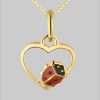 schmuck23 'schmuck23' Sterling Silver Ladybug Necklace - 925 Silver Pendant for Girls Gold myToys