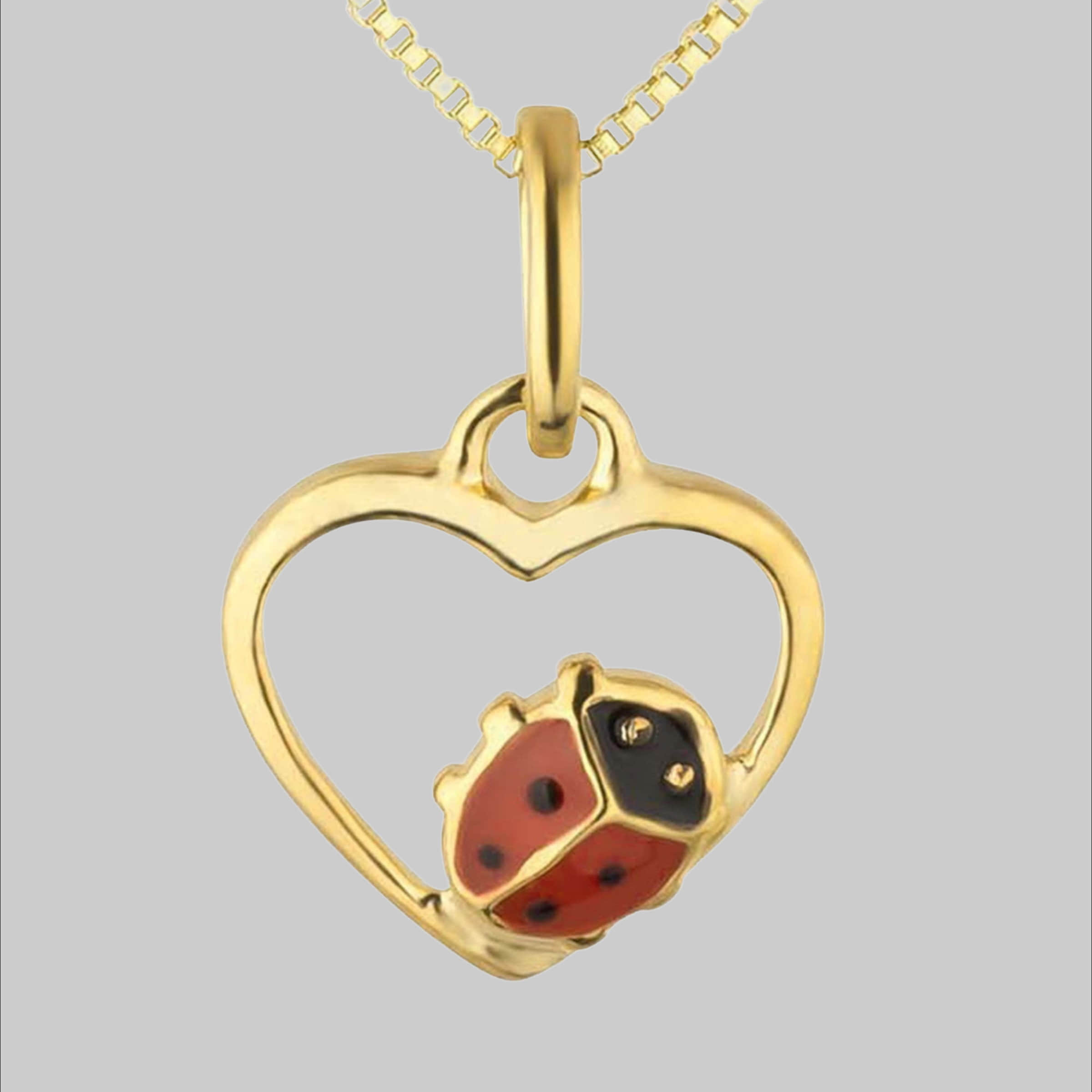 schmuck23 'schmuck23' Sterling Silver Ladybug Necklace - 925 Silver Pendant for Girls Gold myToys