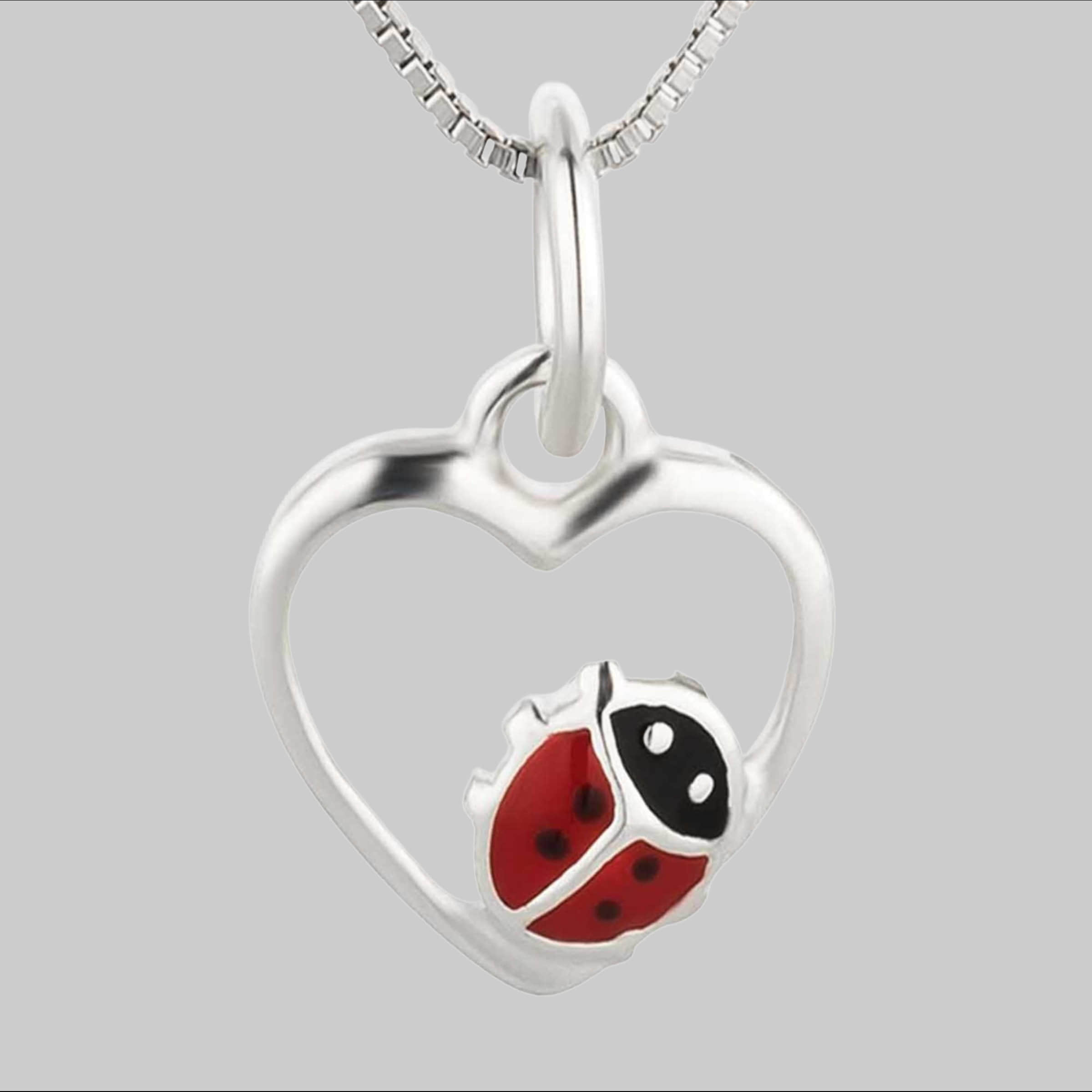 'schmuck23' Sterling Silver Ladybug Necklace - 925 Silver Pendant for Girls Silber myToys schmuck23