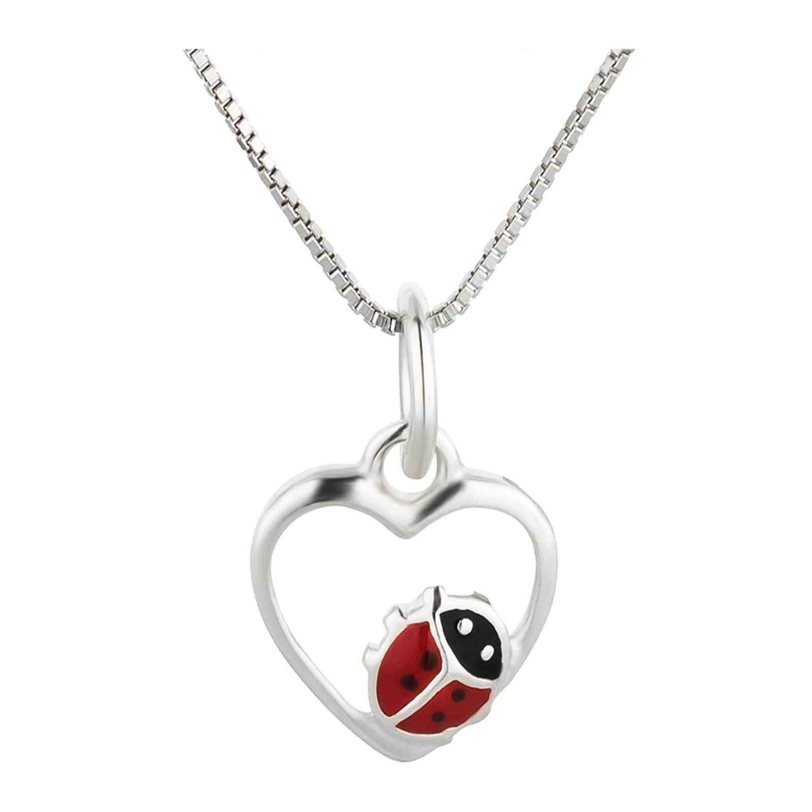 'schmuck23' Sterling Silver Ladybug Necklace - 925 Silver Pendant for Girls Silber myToys schmuck23